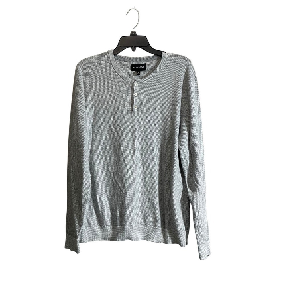 Bonobos Men Henley Thermal Sweater Pullover Lightweight Cotton